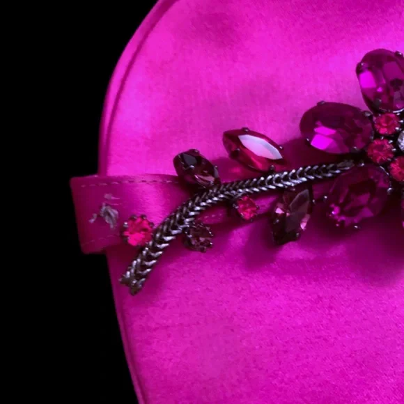 Vintage Escada Couture Diamanté Swarovski Crystal Silk Strappy Ankle Strap Heels - Picture 5 of 7